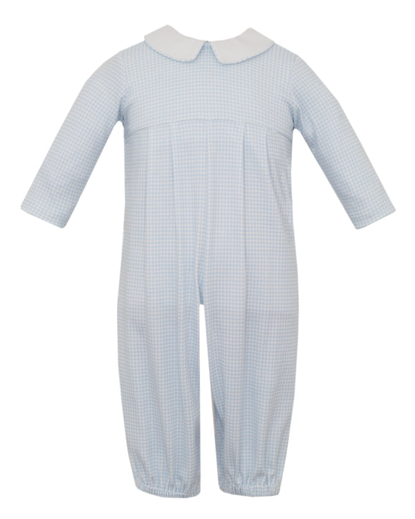 Lt. Blue Gingham L/S Knit Footie