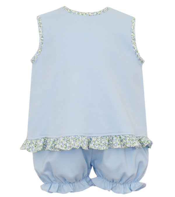 Julianna Knit Bloomer Set- W/ Blue Floral Liberty