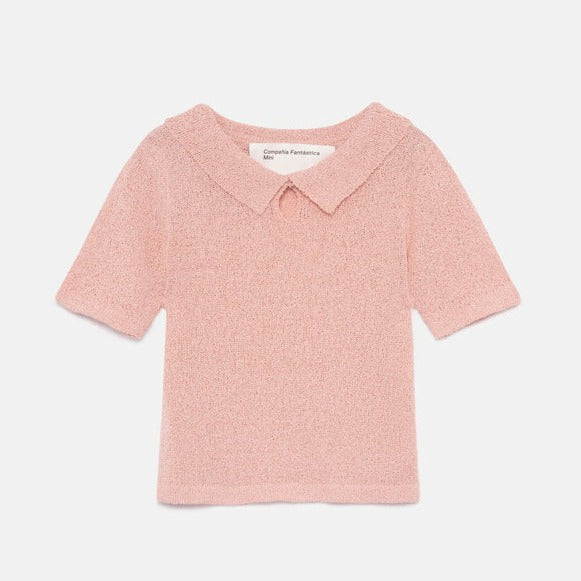 Pink Polo Neck Sweater