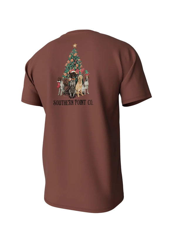 Youth Gun Dog Christmas Pocket Tee- Chili Oil