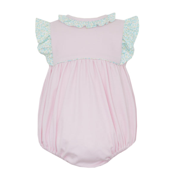 Pink W/ Aqua Pink Floral Knit Bubble