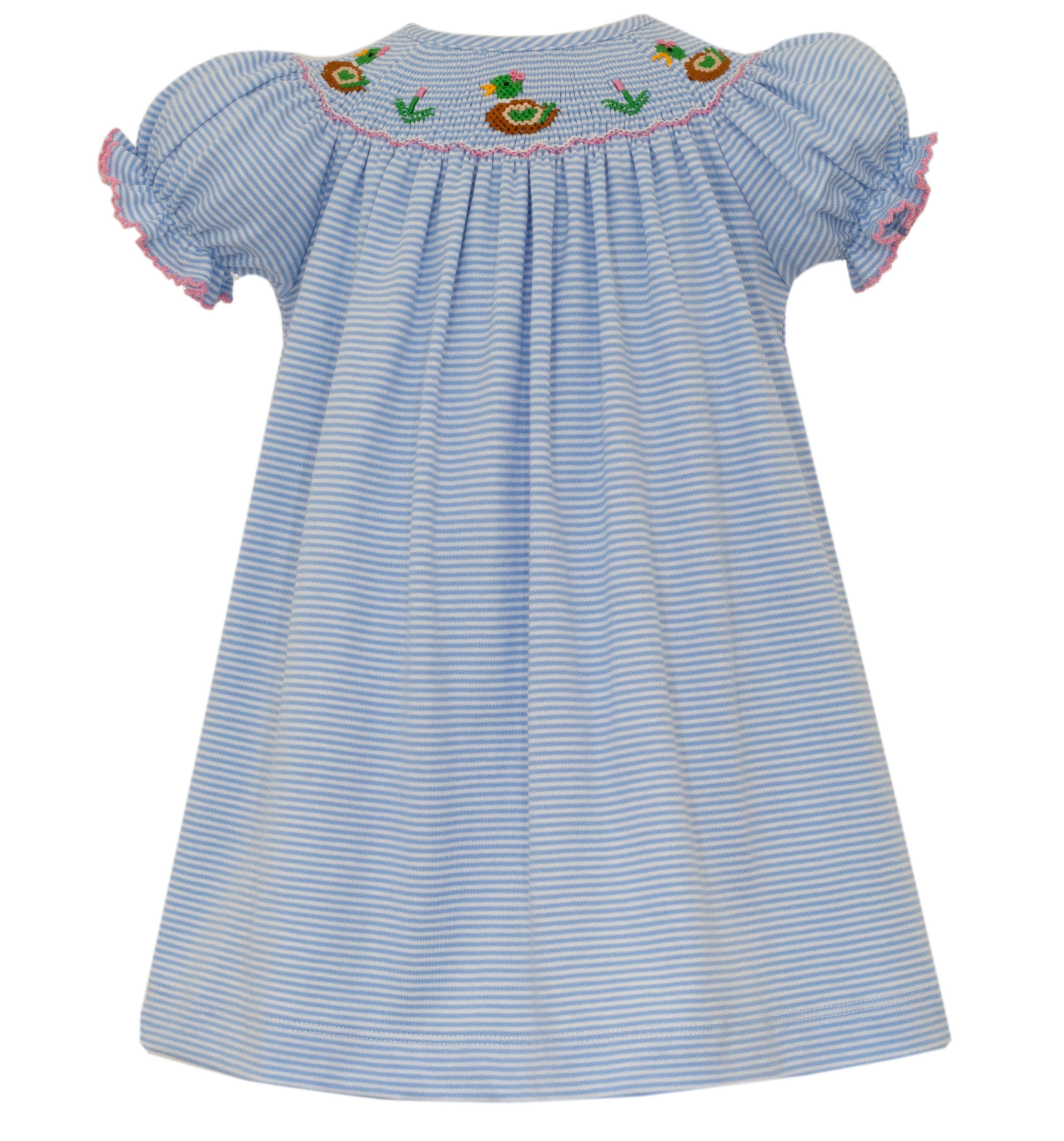 Mallard Duck Knit Dress Blue Stripe