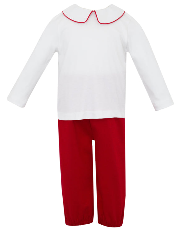 Collared Knit Pants Set