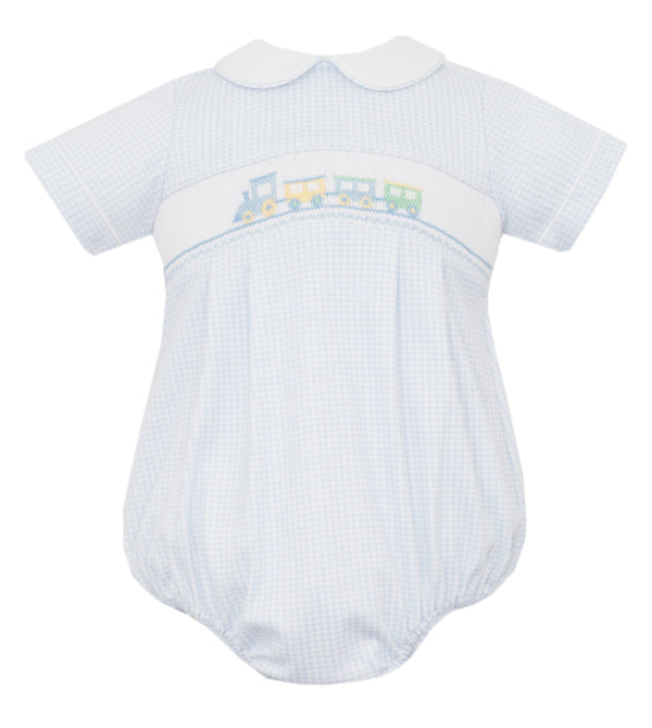 Train Knit Bubble- Lt. Blue Gingham