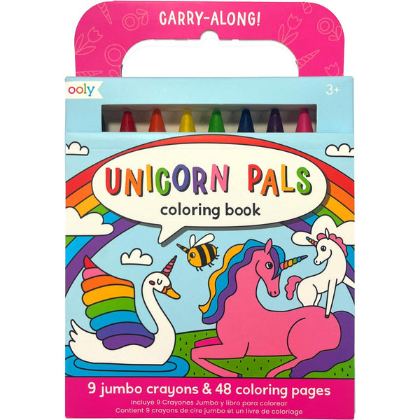 Carry Along! Coloring Book and Crayon Set- Unicorn Pals- Set of 9 Crayons