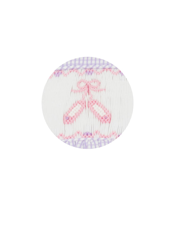 Ballet Slippers Ruffle Knit Bubble- Lilac Check
