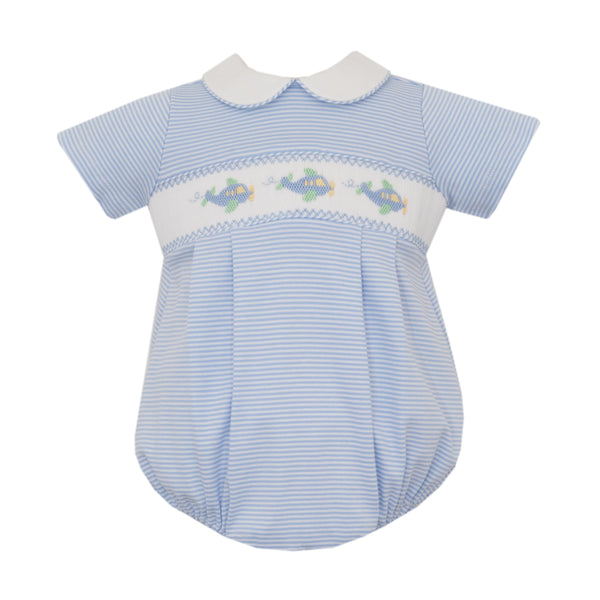 Airplane Knit Bubble- Blue Stripe