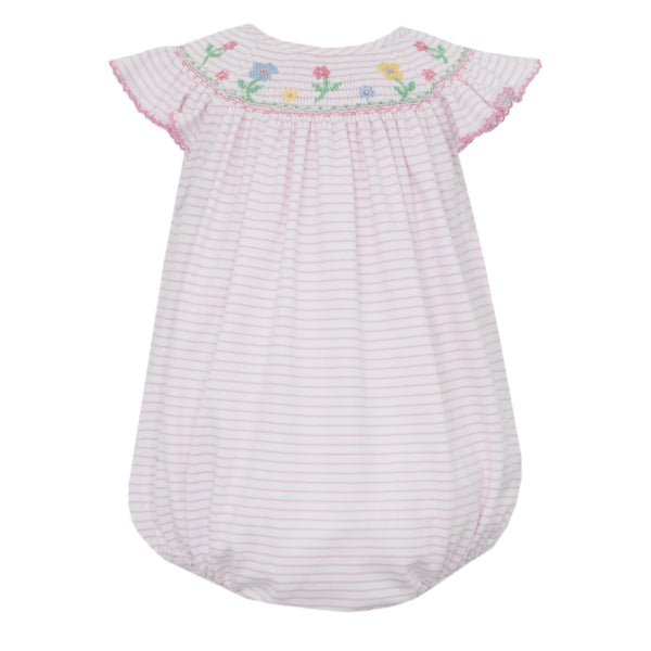 Flowers Knit Bishop Bubble- Pink Stripe