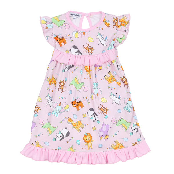Cake, Presents, Party Printed Flutter Dress
