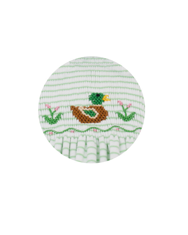 Mallard Duck Knit Float Dress- Green Stripe