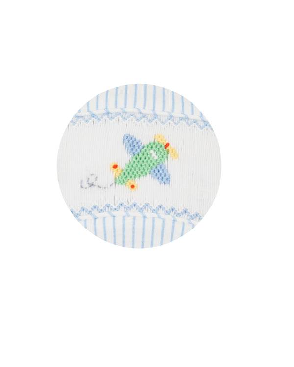 Airplanes Knit Bubble- Blue Stripe