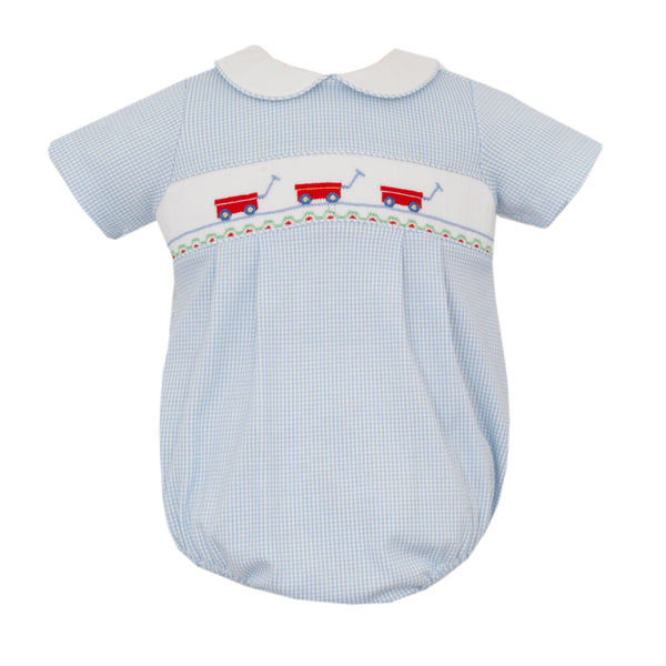 Wagons Knit Bubble- Blue Stripe