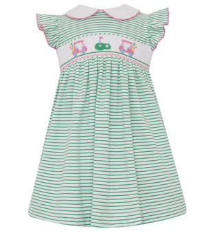 Golf Strap Sundress- Pink Microcheck Smock Candy Golf Strap Sundress- Pink Microcheck Smock Candy