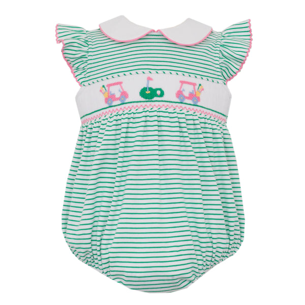 Golf Knit Bubble- Green Stripe