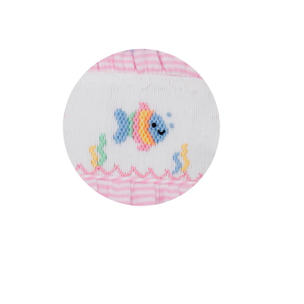 Fish Knit Strap Sundress- Pink Stripe