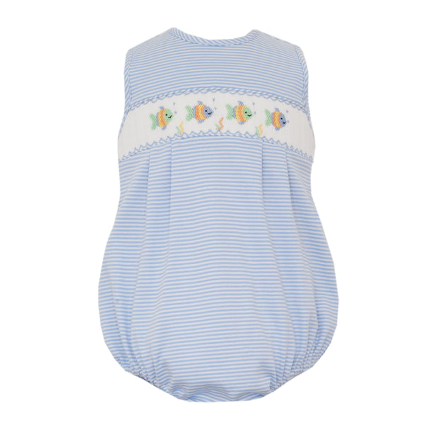 Baby Fish Knit Sunbubble- Lt. Blue Stripe