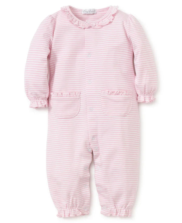 Simple Stripes Ruffle Playsuit- Pink