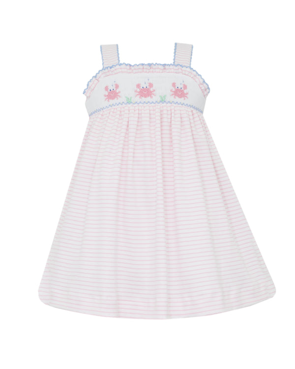 Crabs Strap Knit Sundress- Pink Stripe