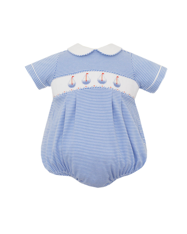 Sailboats Knit Bubble- Periwinkle Blue Stripe