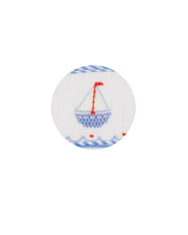 Sailboats Knit Sunsuit- Periwinkle Blue Stripe