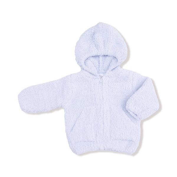 Chenille Hooded Jacket- Light Blue