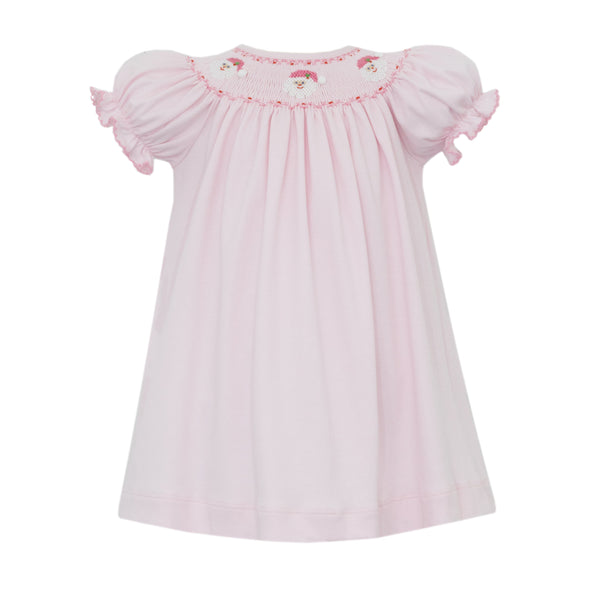 Santa Face Knit Bishop- Pink