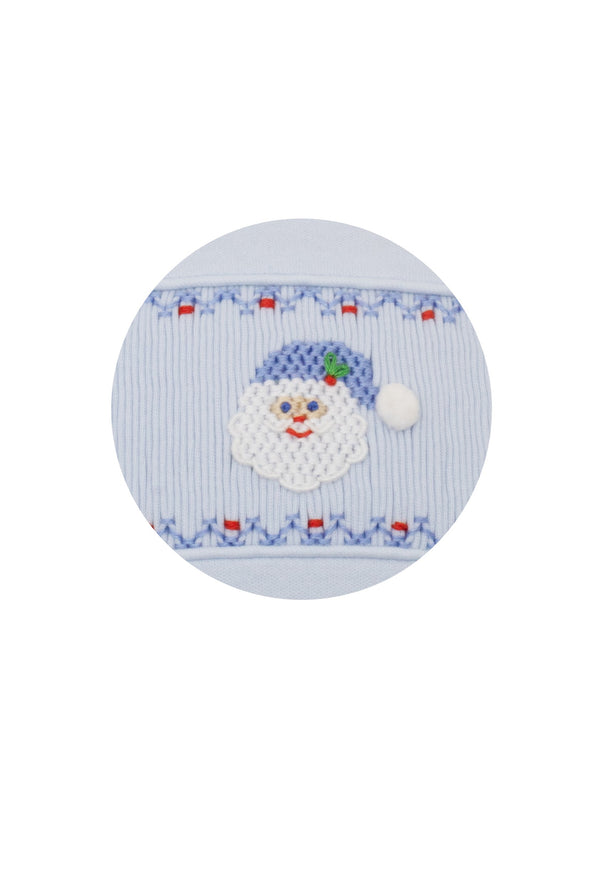 Santa Face Knit Bubble- Lt. Blue