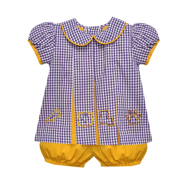 Tiger Purple/Gold 4 Logo Bloomer Set