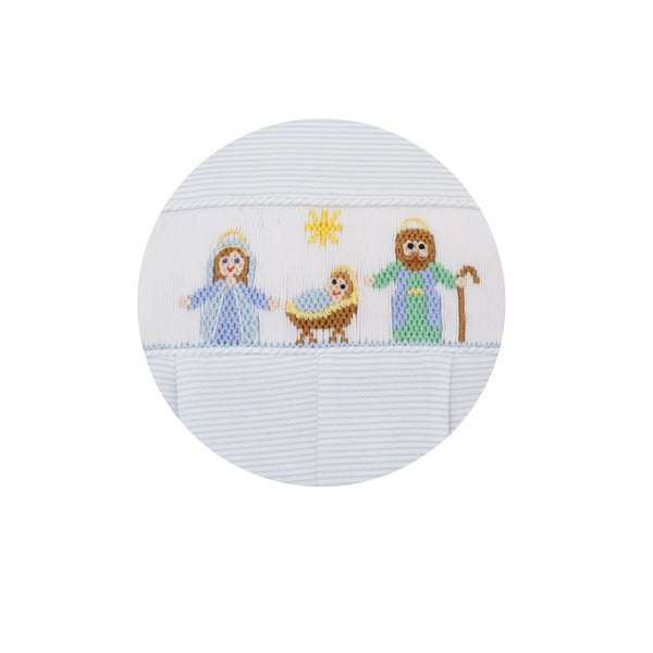 Nativity Knit Bubble- Lt. Blue Stripe