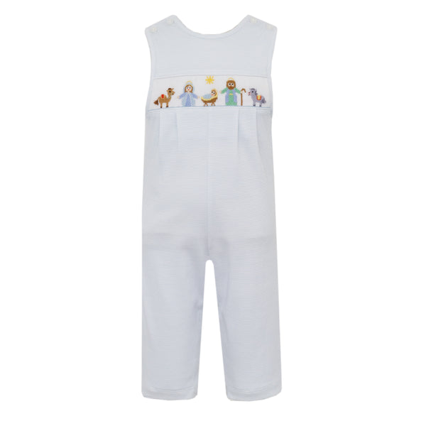 Nativity Knit Jon Jon- Lt. Blue Stripe