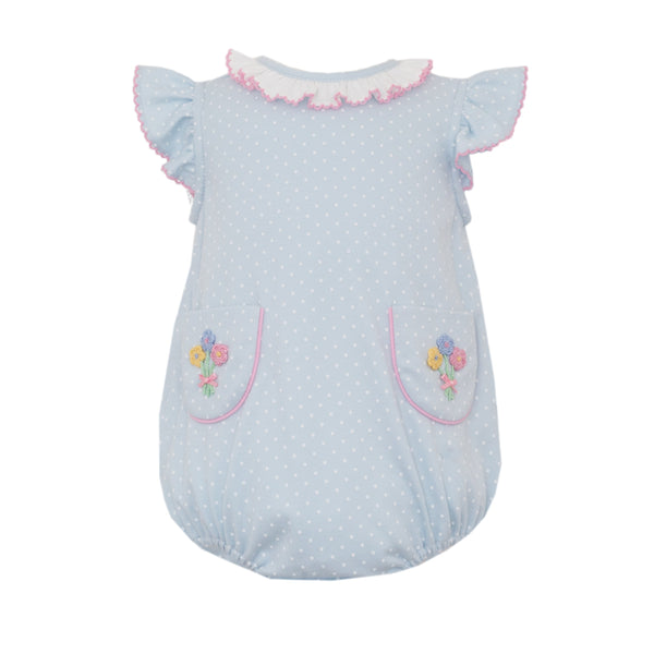 Spring Flowers Knit Bubble- Lt. Blue