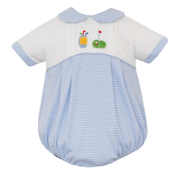Golf Knit Bubble- Blue Stripe