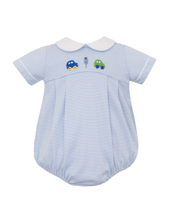 Cars W/ Traffic Knit Bubble- Lt. Blue Stripe
