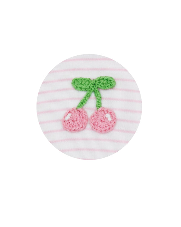 Cherries Knit Bubble- Pink Stripe
