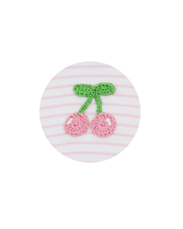 Cherries Knit Dress- Pink Stripe