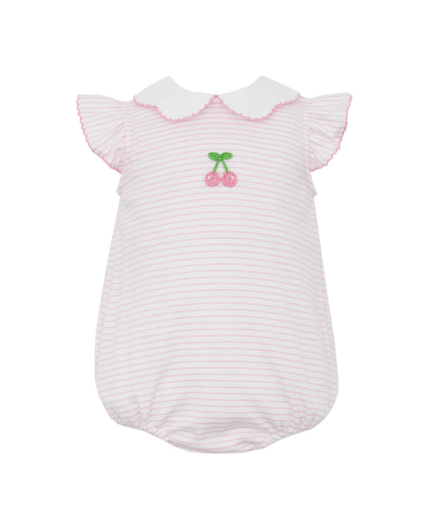 Cherries Knit Bubble- Pink Stripe