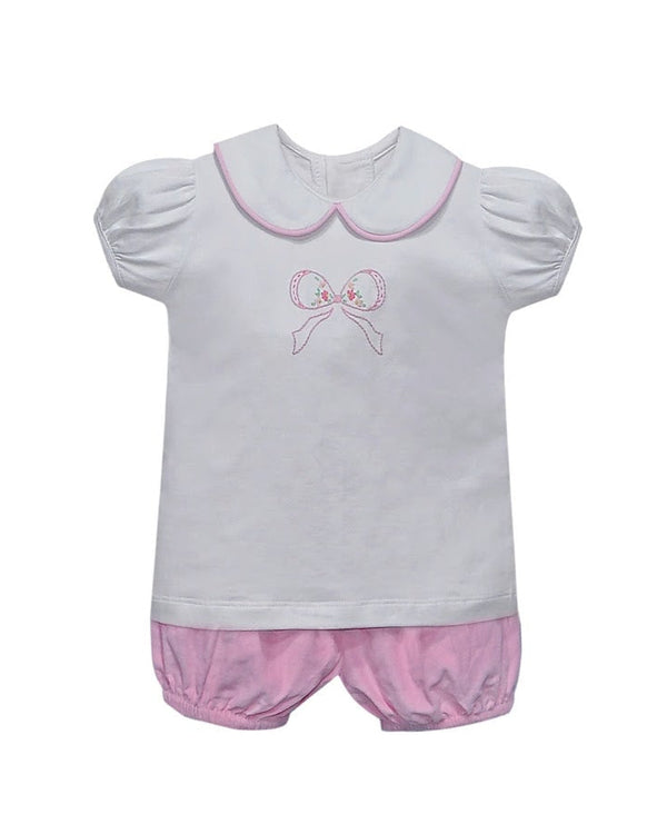 Aubrey Bloomer Set- Pink Bow