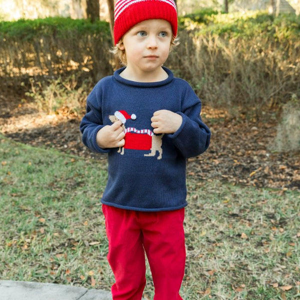 Charlie Pull on Pant- Red Corduroy