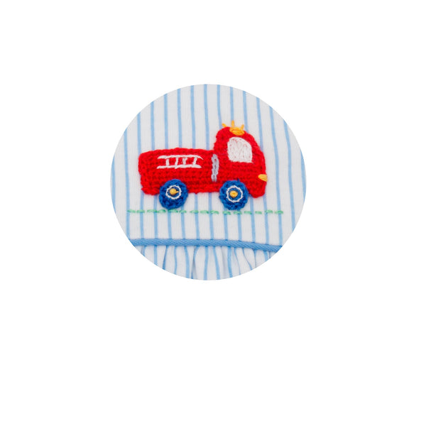 Firetruck Knit Strap Bubble- Lt. Blue Stripe