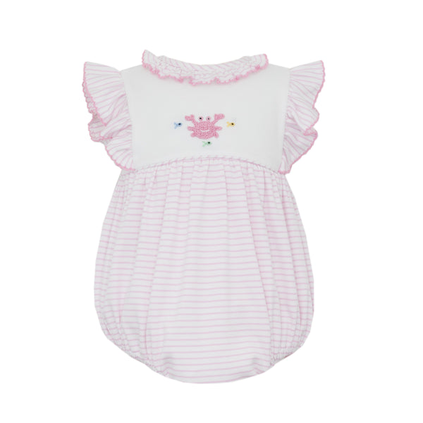 Crabs Knit Ruffles Bubble- Pink Stripe