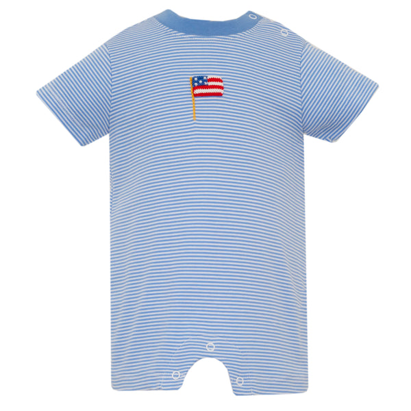 Flags Knit Romper- Peri Blue Stripe