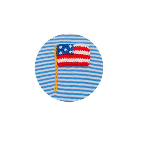 Flags Knit Romper- Peri Blue Stripe