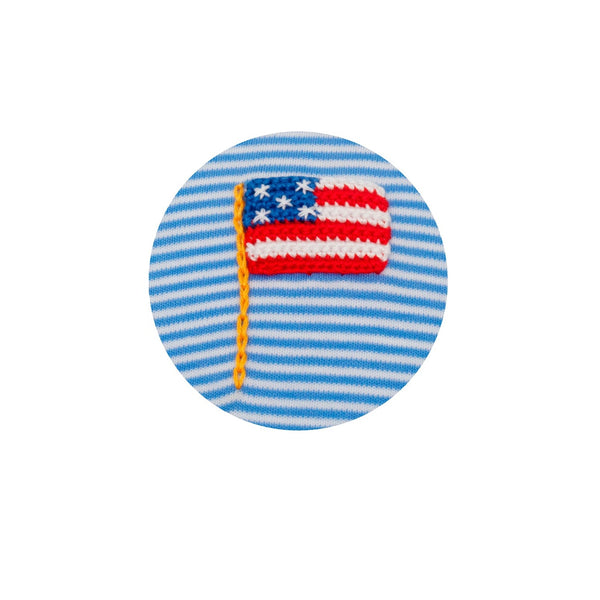 Flags Knit Bloomer/Short Set- Peri Blue Stripe