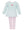 Princess Castle Knit L/S Tunic Set- Aqua Stripe