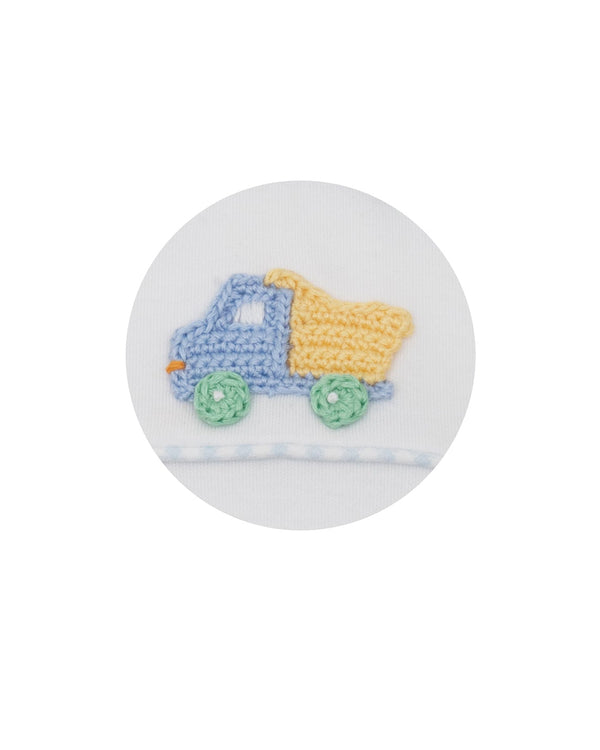Dump Truck Bloomer/Short Set- Lt. Blue Gingham