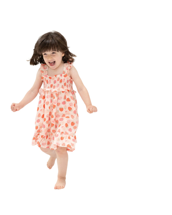 Strawberry Bliss Smocked Ruffle Sundress