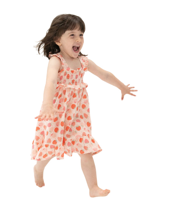 Strawberry Bliss Smocked Ruffle Sundress