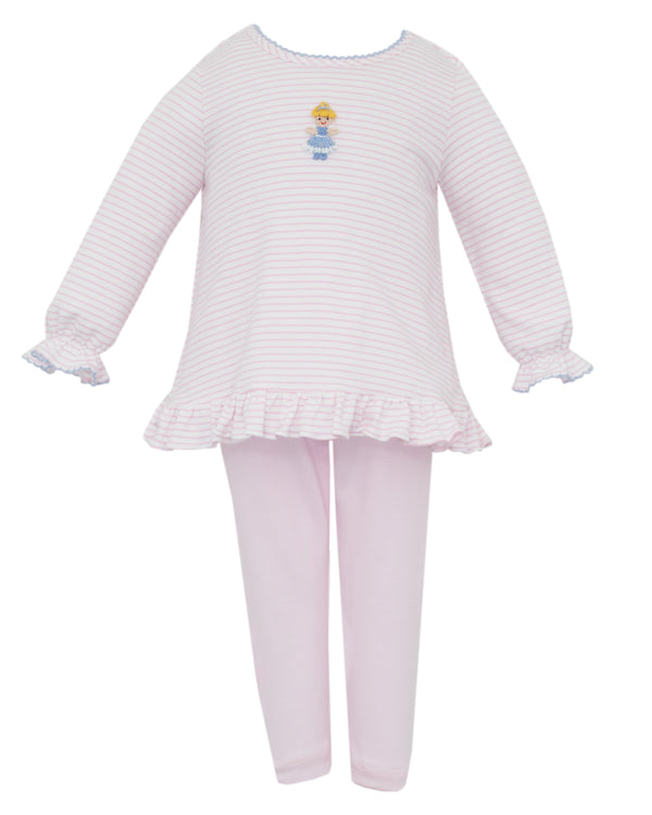 Princess Knit Tunic Set- Pink Stripe