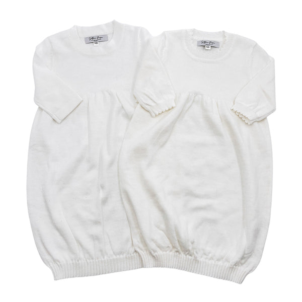 Knit Gown Straight Edge- Cream