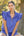 Scalloped Zip-Up Short Set- Peri Blue